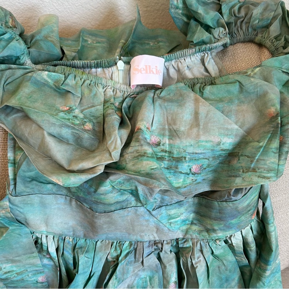 Selkie Mint Green and Seafoam Off-Shoulder Maxi Dress - Picture 6 of 9